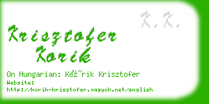 krisztofer korik business card